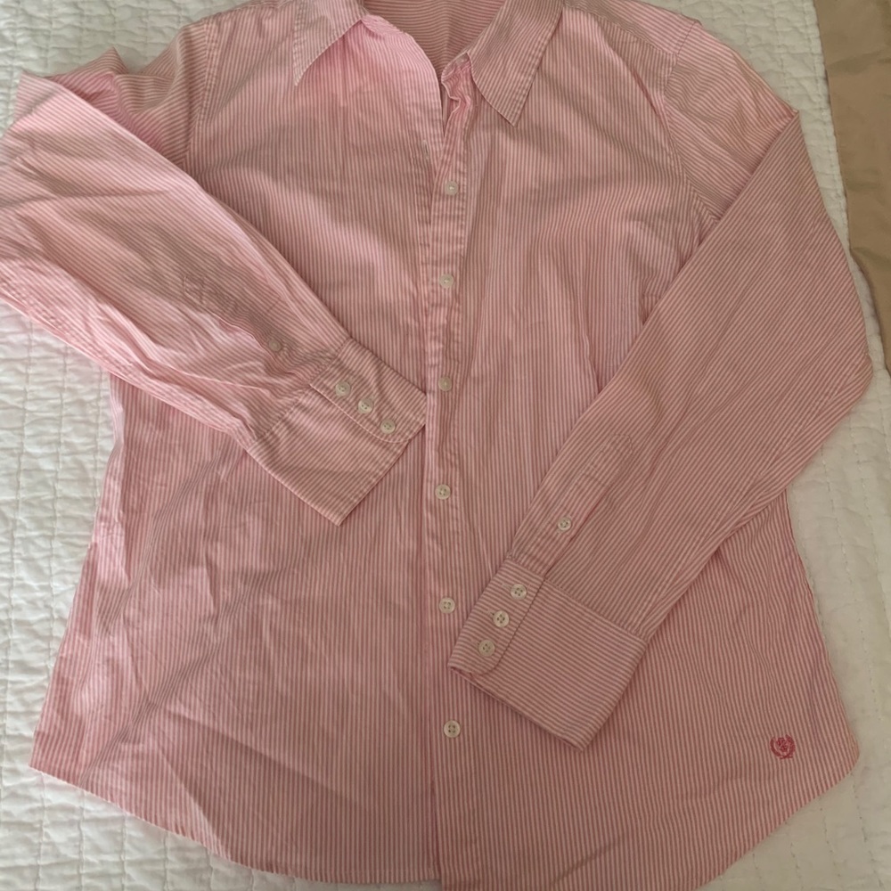 IZOD Pink stripped button down